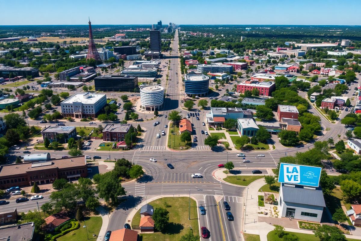 Aerial view of Allen, Texas where Speedy Car Logistics McKinney arranges vehicle transport